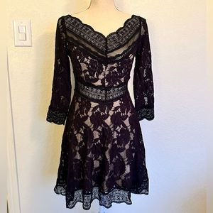Free people black lace mini dress NWT Wednesday goth